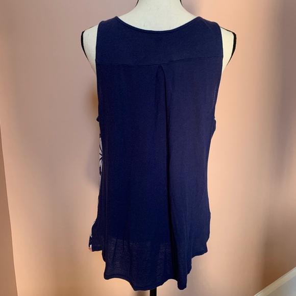 Express | Large Floral Zip Tank Top - Picture 3 of 4